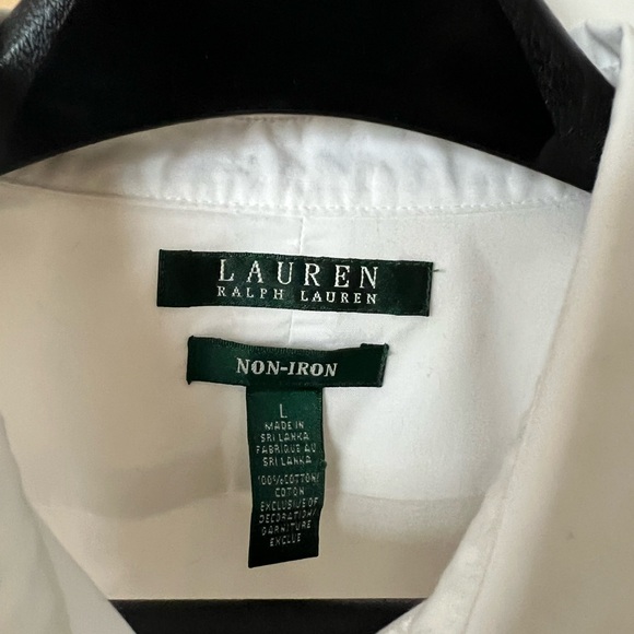 Ralph Lauren Women’s Non-Iron Shirt. white, size large - Picture 2 of 6